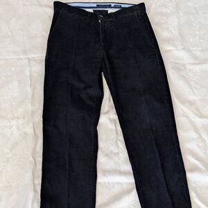 VTG Tommy Hilfiger Mens Black Corduroy Pants 31X32 Slim Fit 5-Pocket Classic